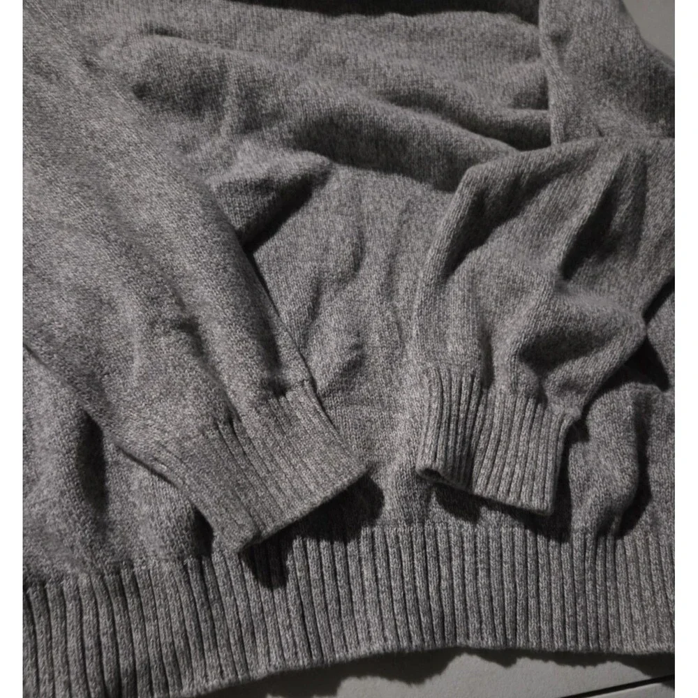 St. John's Bay Men's XL Gray 100% Cotton Knit Crewneck Sweater Pullover Classic